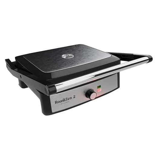 Juanita® Sandwicheras 2200W, tostadora horizontal RoastZen 2 con revestimiento antiadherente, parrilla eléctrica con sensor de temperatura automático, asa de tacto frío, sensor sobrecalentamiento