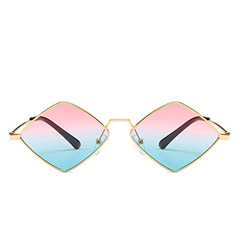 Image of ENTHYI Diamond Shape SunGlasses for Men /Women Metal Quadrilateral Frame Shades Film Sun glasses UV Protection