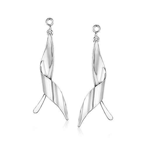 Ross-Simons 14kt White Gold Twisted Drop Earring Jackets3