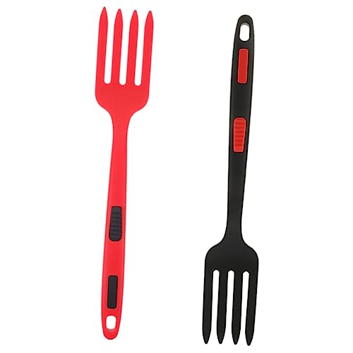 FUNOMOCYA Salad Forks 2 Pieces Reusable Silicone Dinner Forks Easy to Clean for Kitchen and Home Use