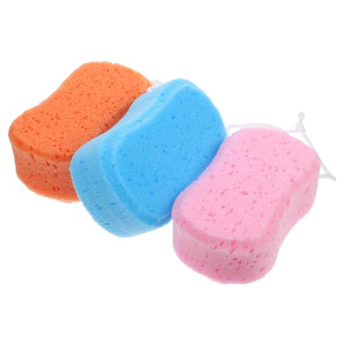 DRESSOOS 3個 バススポンジ bath sponge フォーム バスルームのバスボール パラ 泡ヘチマスポンジ 消しゴムスポンジ スポンジを厚くする こすりタオル 入浴ボール Pu