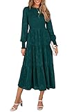 SIZE TIPS: S=US 4-6,M=US 8-10,L=US 12-14,XL=US 16-18,XXL=US 20 Women Long Flowy Dress with Soft Fabric Feels Gentle against The Skin, Offering A Cozy and Pleasant Wearing Experience CHIC STYLE: Midi Dress for Women; Long Sleeve Dress for Women; Long ...
