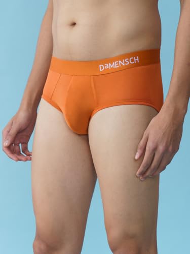 Image of DAMENSCH Modal Regular Fit Solid Brief Underwear Anti-Bacterial Moisture Wicking Breathable Microfibre Waistband Deo-Soft Briefs for Men