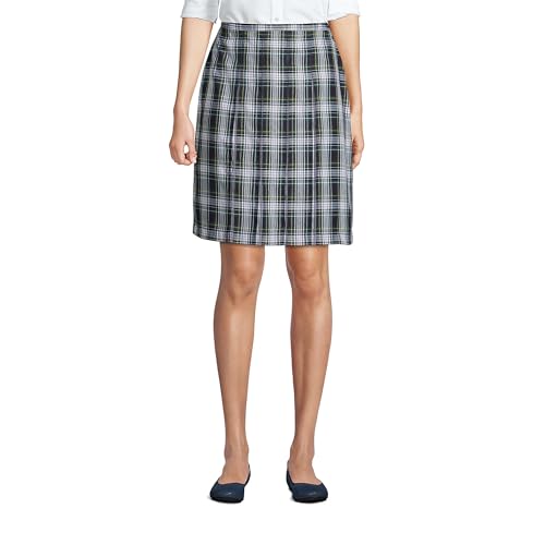 Lands' End School Uniform Young Women's Plaid Box Pleat Skirt Top of The Knee