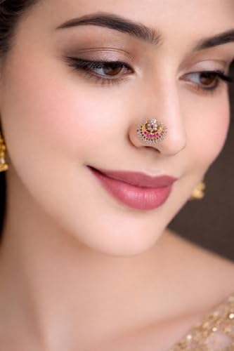 Image of Etasha 925 Sterling Silver Gold Plated Nosepin for Women & Girls with Elegant Design | Stylish & Comfortable | Ideal for Casual Outings, Parties, Weddings, Gifting & Daily Use | 6 months warranty