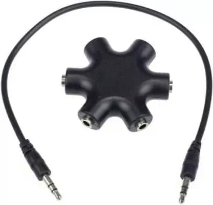 MaK World® 5-Way Multi Headphone Audio Splitter 3.5mm Audio Stereo Splitter Cable, 1 Male to 5 Port Female Earphone Headset Splitter Adapter (White/Black)-image-42