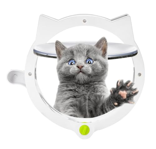 Chatière modulable 4 modes pour porte intérieure blanche avec gabarit - 5