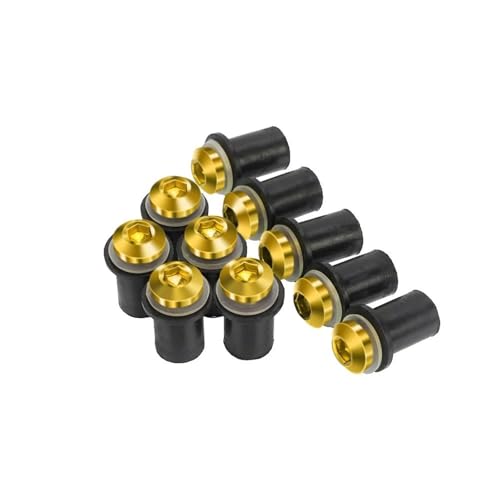 Tornillos parabrisas M5 con acabado dorado de alta precisión para Yamaha YZF-R3