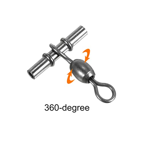 PATIKIL Sleeve Swivel, 10Pcs 84lb Stainless Steel Cross Line 3 Way Fishing Terminal Tackle, Black, Silver - Image 4