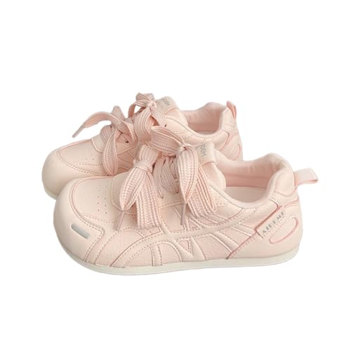 Women's Fashion Sneakers Trendy Designer Platform Shoes Breathable Thick Sole Puff Sneakers Casual Walking (Pink,7)