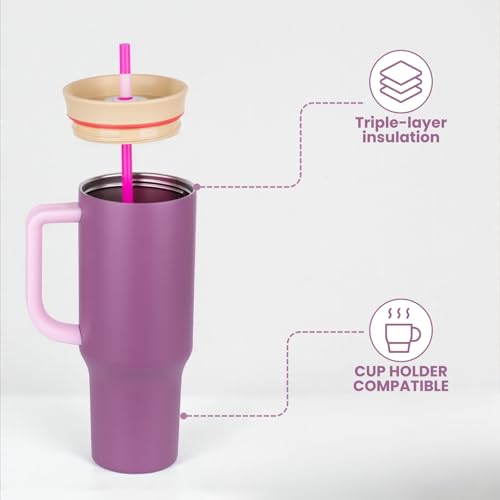 Image of Tumbler with lid and Straw 1200ML Cup Stainless Steel Vacuum Insulated Tumbler for Water, Iced Tea or Coffee 1.2L Office Gym Travelling (Watermelon Breeze)