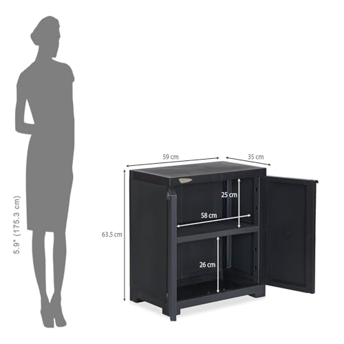 Image of Nilkamal Freedom Small (FMS) 2 Shelves Plastic Bookshelf with 3-Year Warranty| Multipurpose Storage Cabinet & Book Rack for Home | Durable, Waterproof, Easy-Clean | Book Organiser | Charcoal Grey