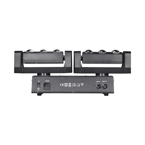 Image of JUNMAN Two Arm Six Head Led Beam Moving Head Light DJ Disco Stage Lights | DMX512 9 /15 Channels for Event Wedding Party Lighting Show