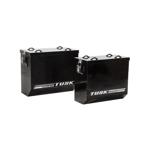 Tusk Aluminum Dual Sport Adventure Panniers - LARGE -Black or Silver - Includes Neck Gaiter (Black)