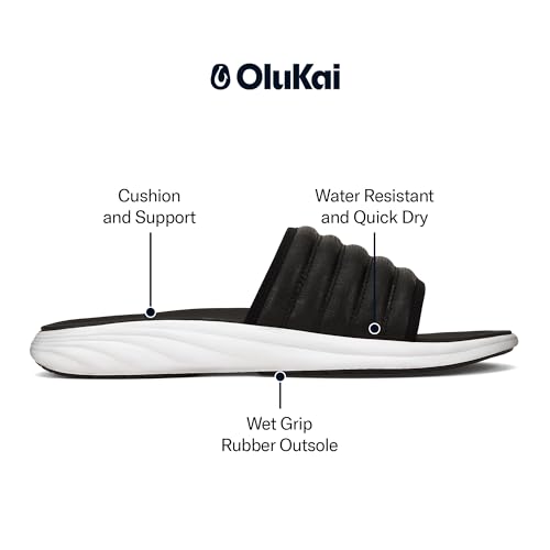 Image of OluKai Komo Men's Slide Sandals, Water-Friendly Shoe with Cushioned Strap, All-Day Comfort & Support