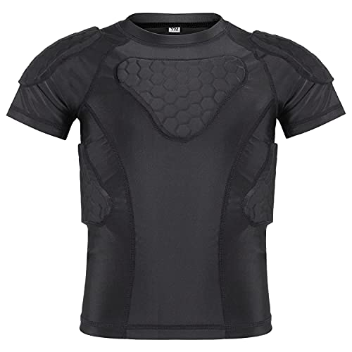 Tuoy Youth Padded Compression Shirt Padded Football Shirt Rib Chest Protector… #TOP6