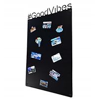 2x Magneetbord Zwart 80x50 cm (Travels GoodVibes) Roestvrij Staal