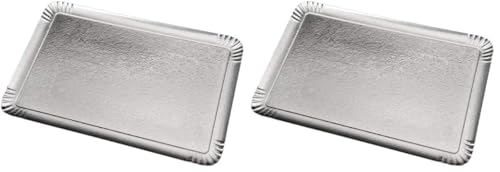 Plateaux en carton argenté double épaisseur 28x42cm résistants à l'humidité