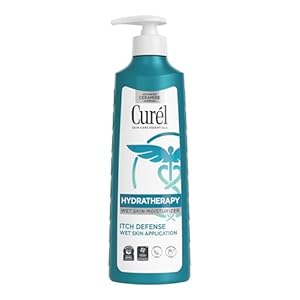 Curel Hydra Therapy, Itch Defense Moisturizer, Wet Skin Lotion, with Advanced Ceramide Complex, Vitamin E, & Oatmeal Extract, Helps to Repair Moisture Barrier, 12 Oz