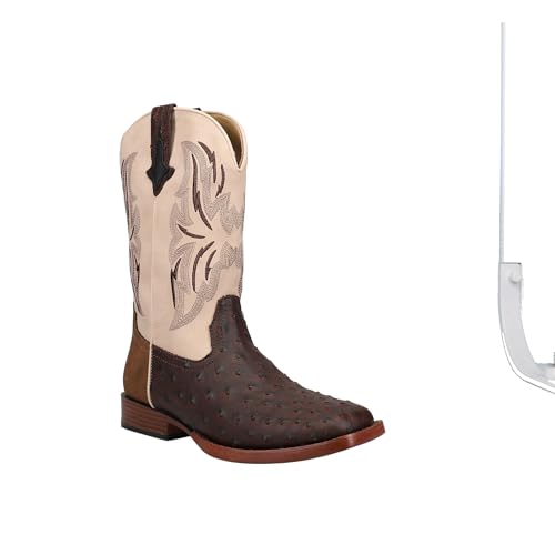 ROPER Kids Boys Dalton Square Toe Casual Boots Mid Calf - Brown, White2