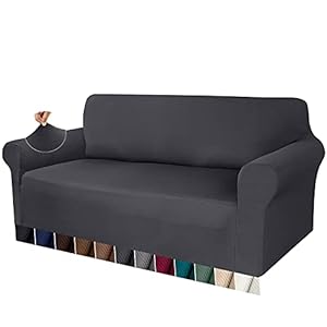 Granbest – Housse de canapé Stretch 3 Places – Housse de canapé – Housse de canapé de qualité supérieure – Housse de canapé en Jacquard gaufré – Antidérapante (3 Places, Gris)