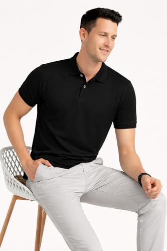 Image of Men's Plain Polo Neck T-Shirt | Comfortable | Stylish Casual & Smart Wear | Half Sleeve | Regular Fit