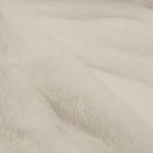 Luxurious Warm White Short Pile Faux Fur Fabric – Soft Bear Hair Texture by The Yard