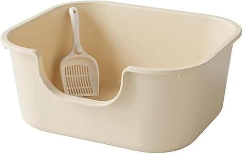 Rutexc トイレ本体、超大開口 プラスチック製 飛散防止 一体型 猫用品 ポータブル 全種類猫砂対応 清掃容易 耐用 軽量 シンプル実用 家庭猫日常トイレ管理用、様々な猫飼育シーンで猫と飼い主の生活をサポートします。お気軽にご購入ください。