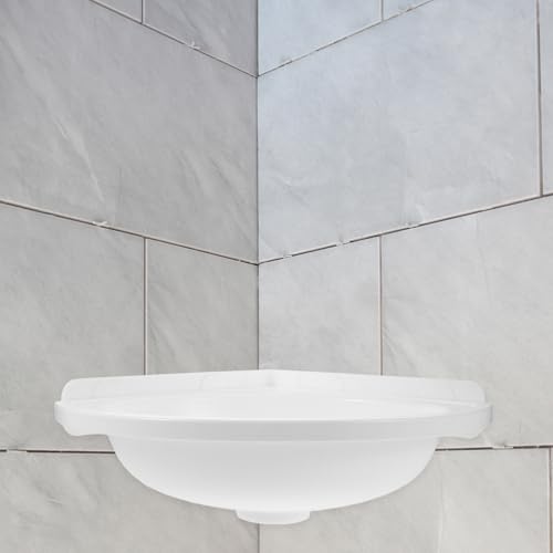 Lavabo d'angle mural triangulaire blanc plastique évier compact - 8