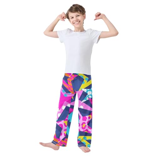 Abstract Star Boys Pants Boys Athletic Pants Long Pant for Boywith Pockets Wide-Leg Size 6-14Y3