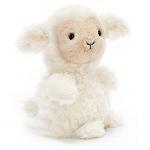 Image of Jellycat Little Lamb Stuffed Animal, 7 inches - Lamb and Sheep Plush Toy - Classic Children's Gift