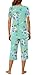 COFNEW Womens Summer Pajama Sets 2 Piece Short Sleeve Top and Capri Pants Plus Size Ladies Lounge Pjs Sets with Pockets L, Mint Green