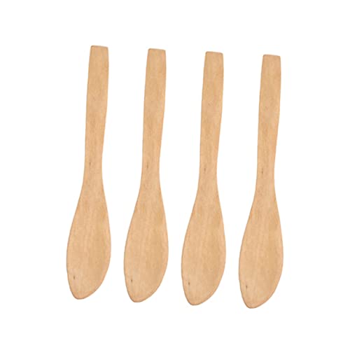 COLLBATH 4 Pcs Home Kitchen Supply Kitchen Tool Tools Kitchen Things Peanut Butter Spreader Cream Spreader Jam Flatware Bread Cream Mini Spreader Butter Knife Wood Cutter Wooden