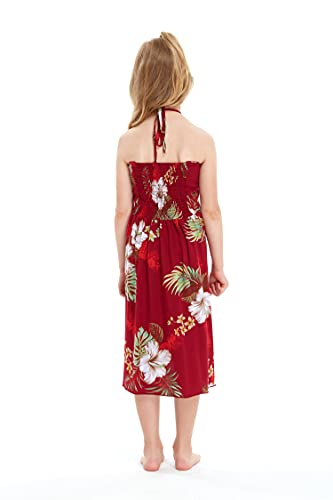 Image of Matchable Family Hawaiian Luau Men Women Girl Boy Clothes in Pineapple Garden Burgundy