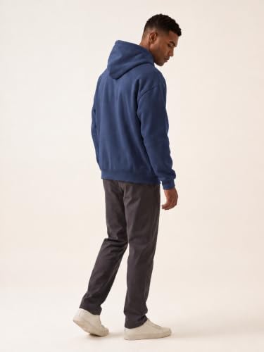 Image of JMIERR Mens Fleece Lined Oversized Hoodie Pullover Sweatshirts | Fall Winter Cozy fleece-lined pullover, adjustable drawstring hood, kangaroo pocket, regular fit, machine wash