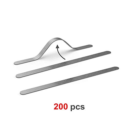 Nose Bridge Strip with Tape-200 pcs (Specs: 0.02X0.2X3.5 inch), Metal Strips Nose Bridge