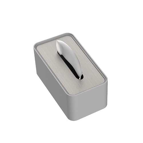 Tissue Modern Stainless Steel Tissue Box Holder High-end Desktop Napkin Facial Dispenser For Hotel Office(Gris,Large)