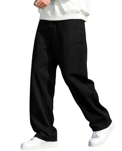 JAAR FASHION Oversized Jeans for Men, Black, 30, Regular - Image 2