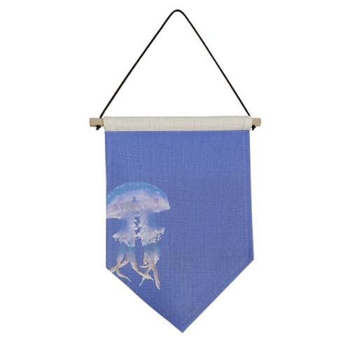 Drapeau sur toile méduses océaniques décoration murale suspendue