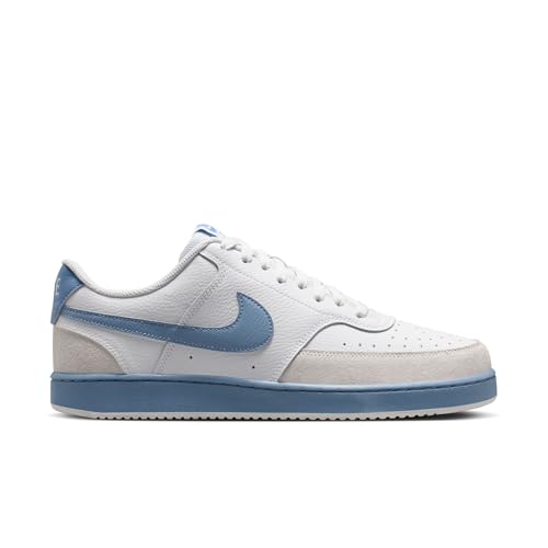 Nike Mens Court Vision Lo Suede Sneakers White OFF WHITE/WORK BLUE - Image 4