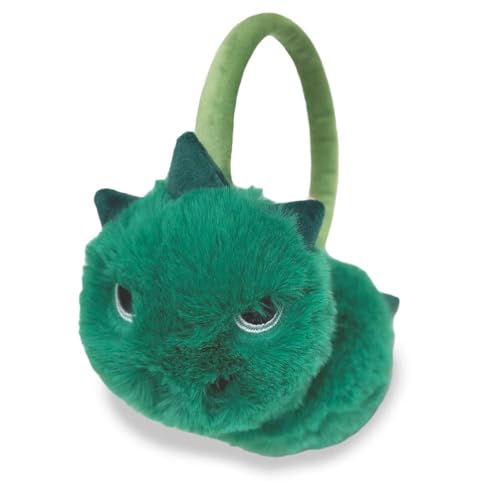 Earmuffs for Boys Dinosaur Ear Muffs Kids Cute Animal Winter Warm Green Ear Covers Adjustable, Green Dinosaur