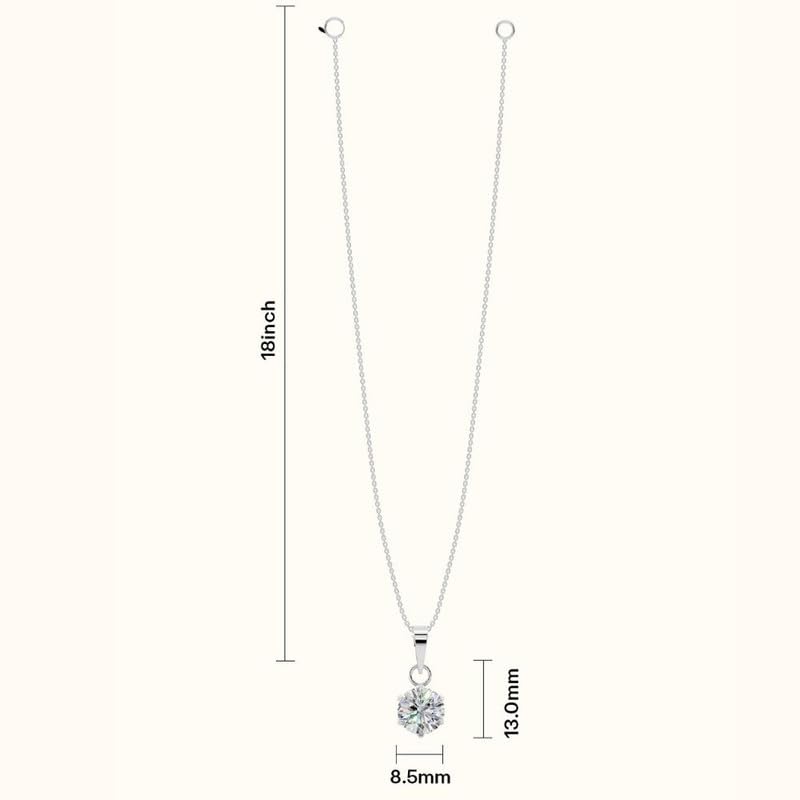 Image of Miss Highness 925 Pure Silver Pendant Necklace for Women, Modern Design Pendants, Rhodium Plated, Minimal Jewellery with Authenticity Certificate, Birthday, Anniversary, Gift for Wife & Girlfriend