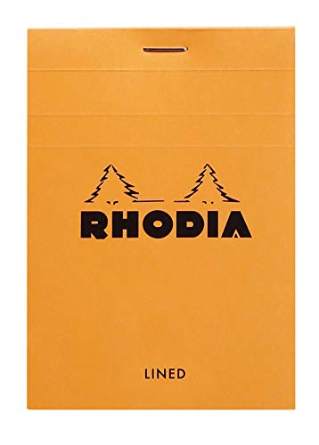 Bloc Agrafe Rhodia Orange N 12 8,5x12cm 80f Ligne 80g