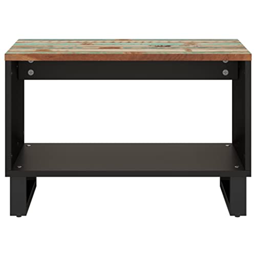 Table basse bois massif recyclé 60 cm table d'appoint industrielle avec rangement - 4