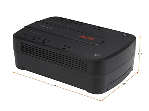 Image of APC Back-UPS 550VA / 330W Battery Backup & Surge Protector, 8 Outlets, RJ45 Ethernet Protection, BE550G Uninterruptible Power Supply for Computers, Wireless Routers, and Home Office Electronics