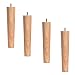 Produktbild 4er Set Tischbeine mit Gewindestift M10,Holz Möbelfüße,Massivholz Ersatz Möbelbeine,Gummiholz Sofafüße Holzfüße Sockelfüß Sofabeine Schrankfüße,für Bett,Couch,Stuhl,Holzfarbe(straight20cm/7.9inch)