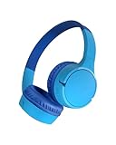 Belkin SoundForm Mini Casque Audio sans Fil pour Enfants avec Micro intégré (Circum-aural, autonomie de 30 h, pour Apprentissage, Voyages, Autocollants Amusants, pour iPhone, iPad, Galaxy) - Bleu