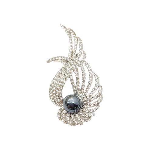 Image of Elegant Floral Brooch Pins for Women - Stylish Personalized Design Rhinestone Lapel Pin Jewelry for Ladies Flower Sweater Scarf Coat Dress Brooches and Pins for Women