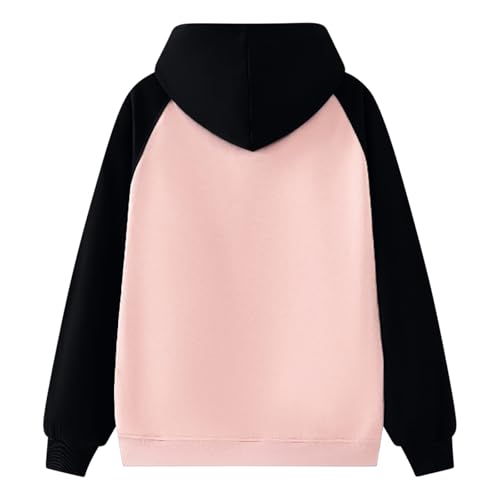 Hoodies for Men Y2k Trendy Raglan Long Sleeve Colorblock Sweatshirt Loose Casual Comfy Teen Boys Pullover with Pocket2