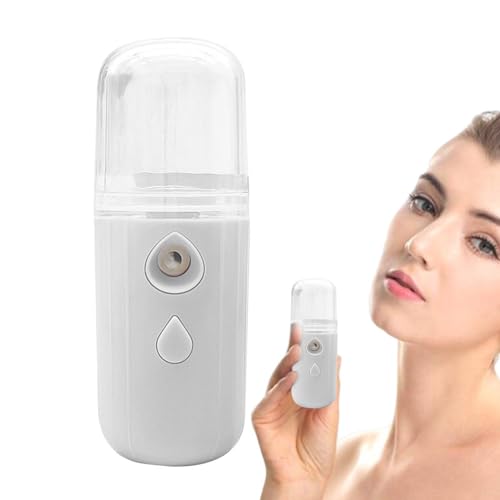 Pulverizador de niebla nano, humidificador facial nano hidratante con tanque de agua de 30 ml | Mister de mano, vaporizador facial de niebla fría recargable por USB para hidratación facial, maquillaje